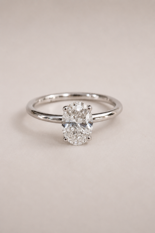 Lola | 3ct Lab Grown Oval Diamond Solitaire Ring