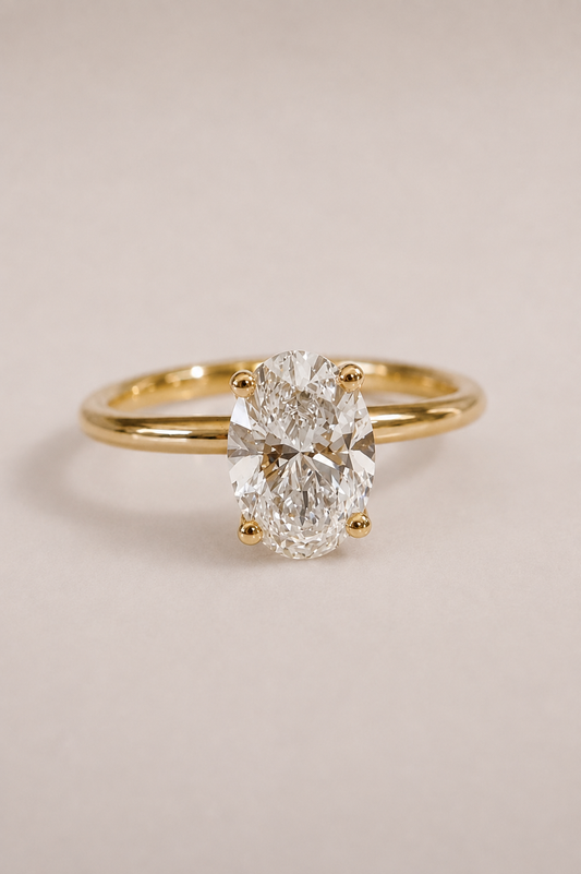 Lola | 3ct Lab Grown Oval Diamond Solitaire Ring