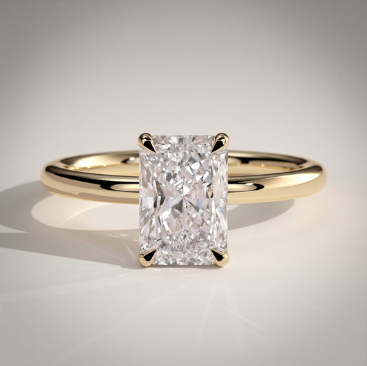 Noir | 2ct Radaint Lab-Grown Diamond Hidden Halo Solitaire Ring