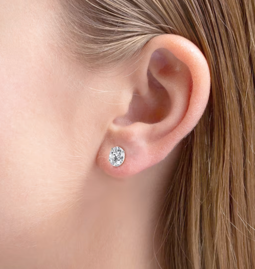1.5ct Oval Diamond Stud Earrings White Gold