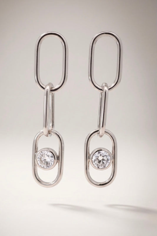 SLOANE | 1.5ct Diamond Drop Paperclip Earrings