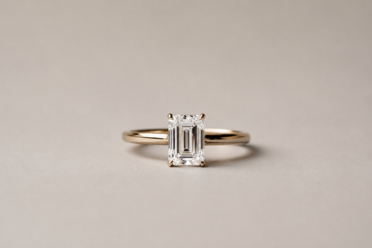 Sophie | 2ct Emerald Cut Diamond Solitaire Ring Yellow Gold