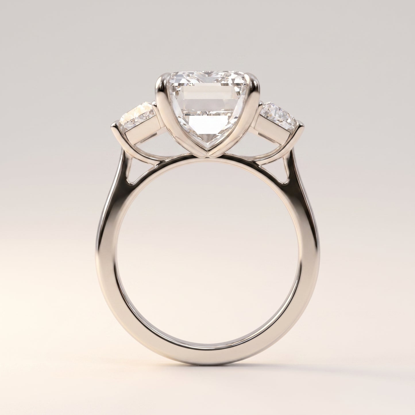 Parisa | Emerald Cut Diamond Trilogy Ring