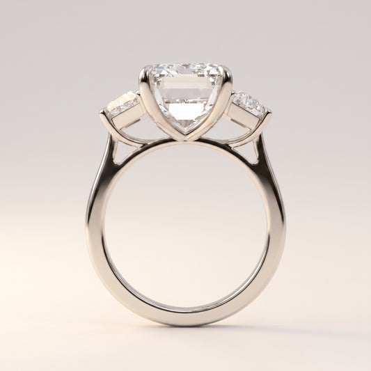 Parisa | Emerald Cut Diamond Trilogy Ring