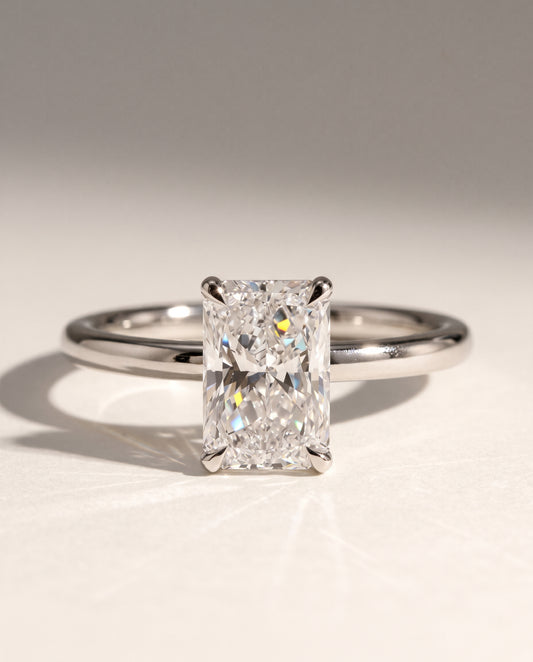 Noir | 2ct Radaint Lab-Grown Diamond Hidden Halo Solitaire Ring