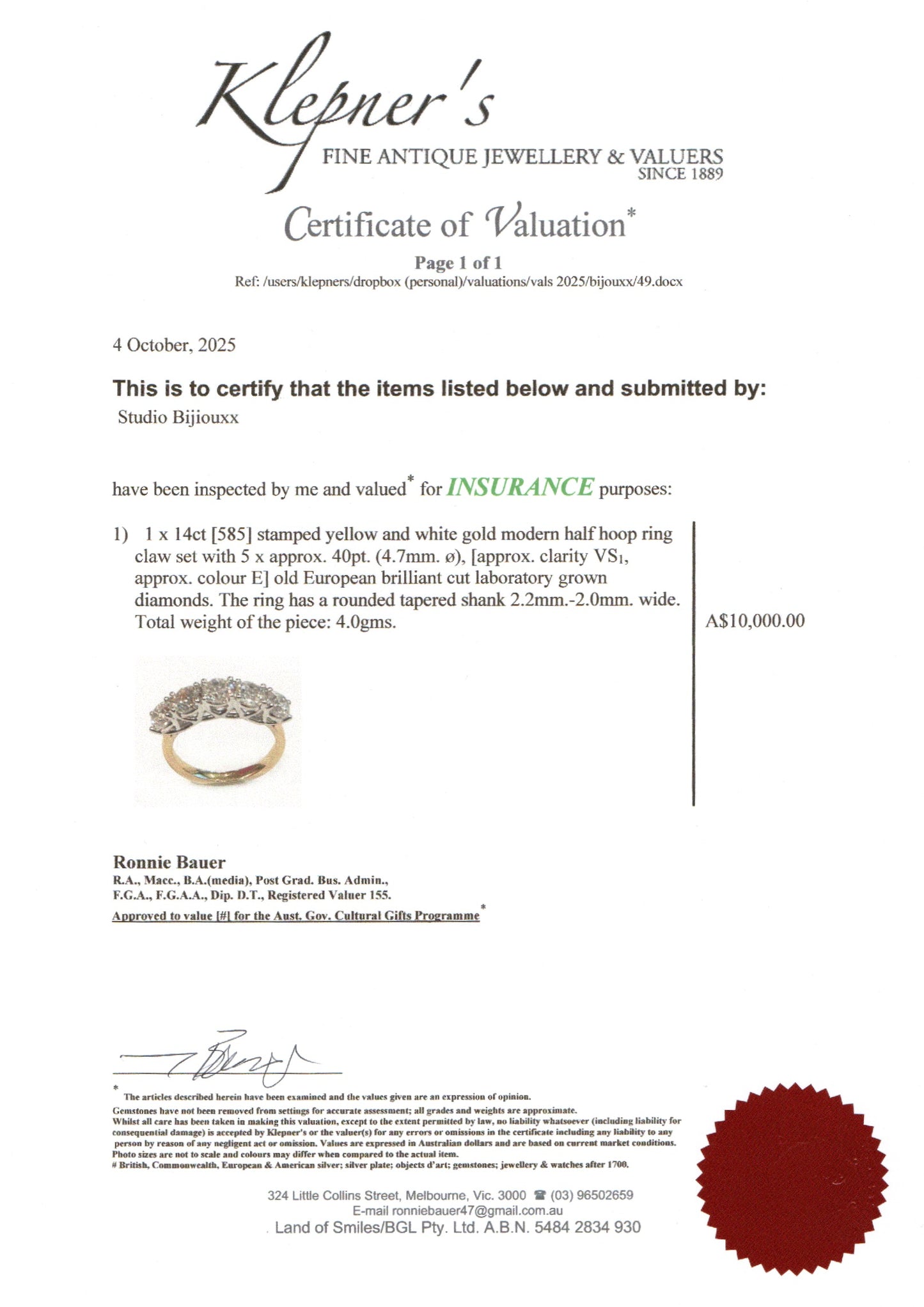 2ct Old European Cut Diamond Eternity Ring