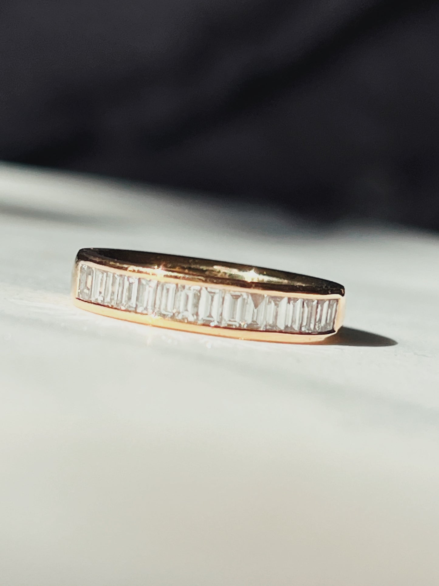 1ct Natural Diamond Baguette Ring 18kt Yellow Gold