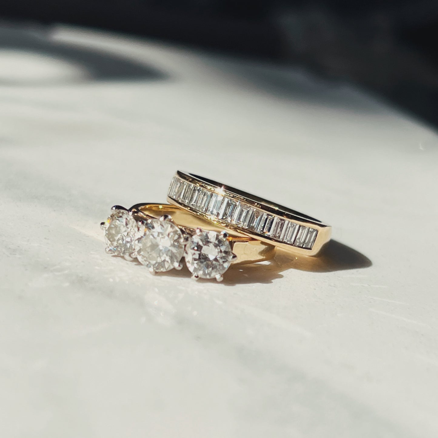 1ct Natural Diamond Baguette Ring 18kt Yellow Gold