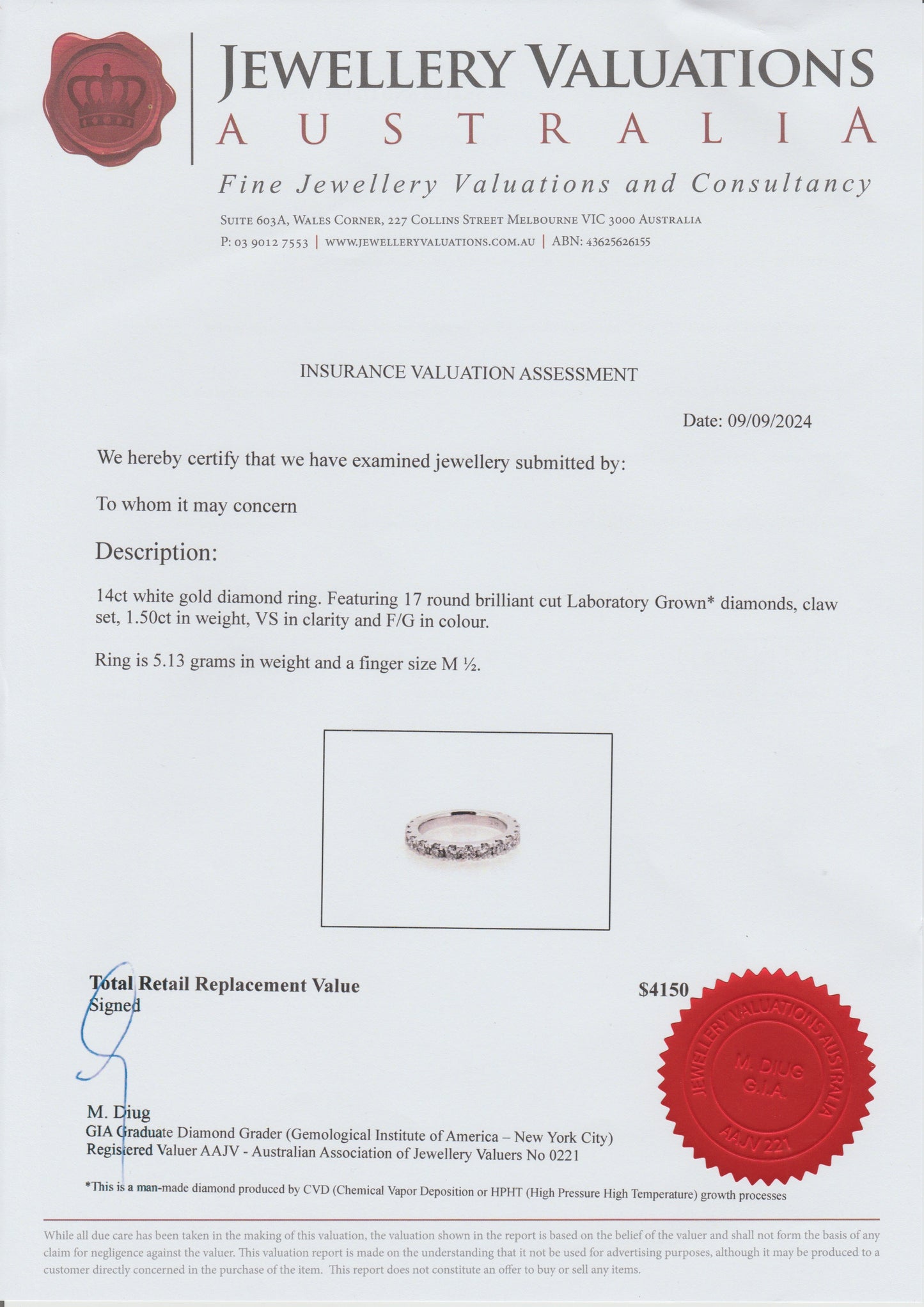 1.5ct Diamond Eternity Ring 14kt White Gold