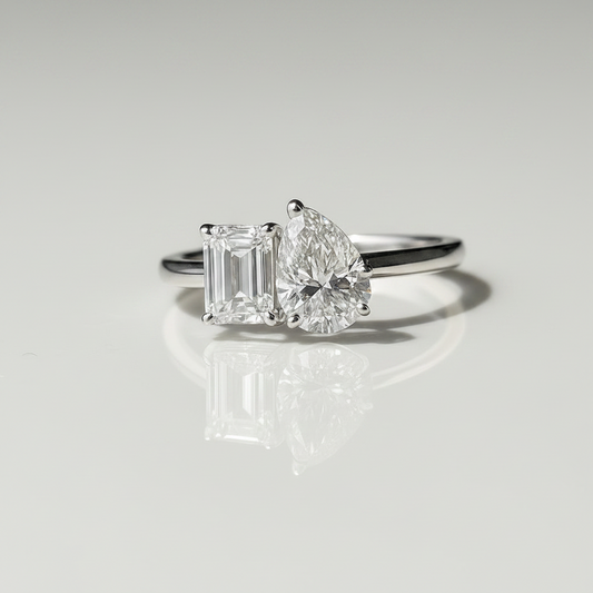 Page | Toi et Moi 1.75ct Pear & Emerald Cut Ring