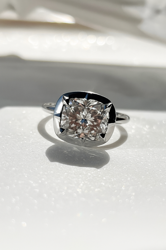 Cushion Cut East-West Georgian Cut Down Victorian Ring