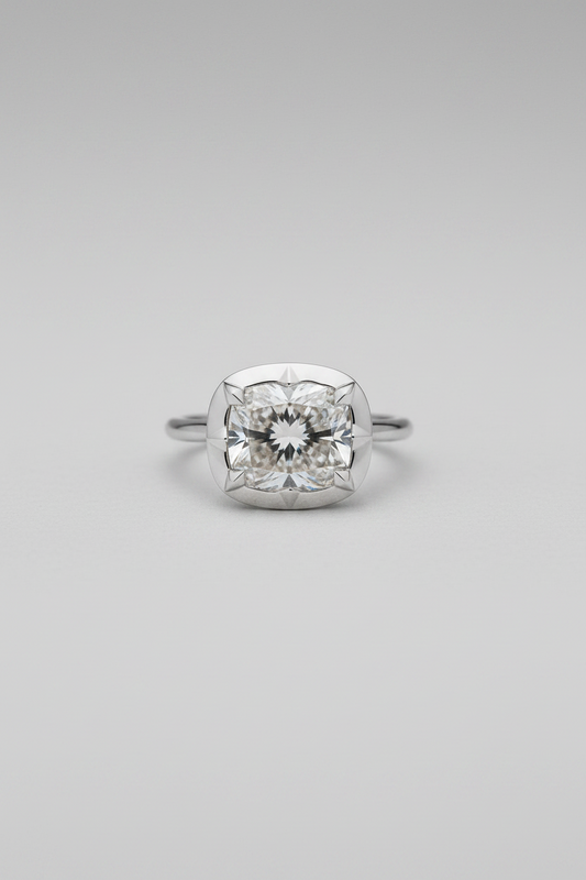 Georgia | Cushion Cut East-West Georgian Cut Down Victorian Ring