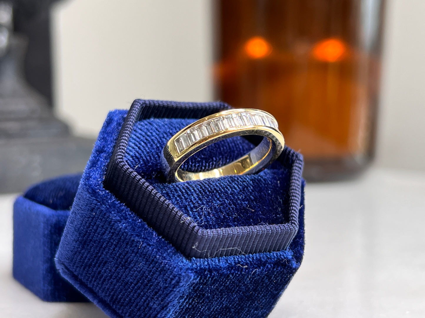 1ct Natural Diamond Baguette Ring 18kt Yellow Gold