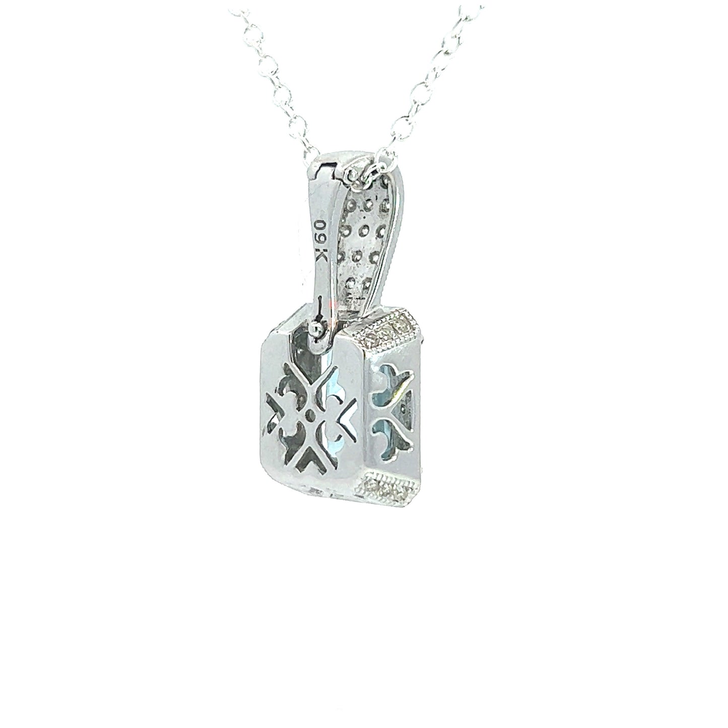 3ct Radiant Cut Topaz & Diamond Enhancer White Gold