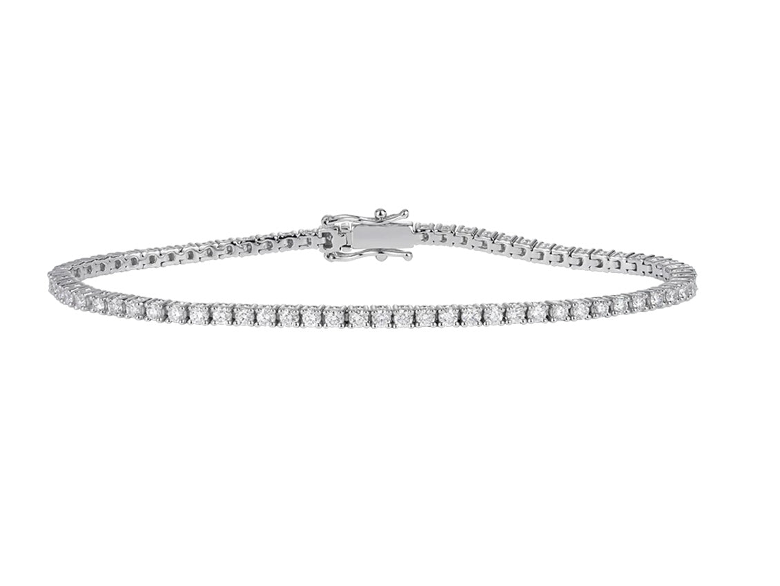 2ctw White Gold Diamond Tennis Bracelet