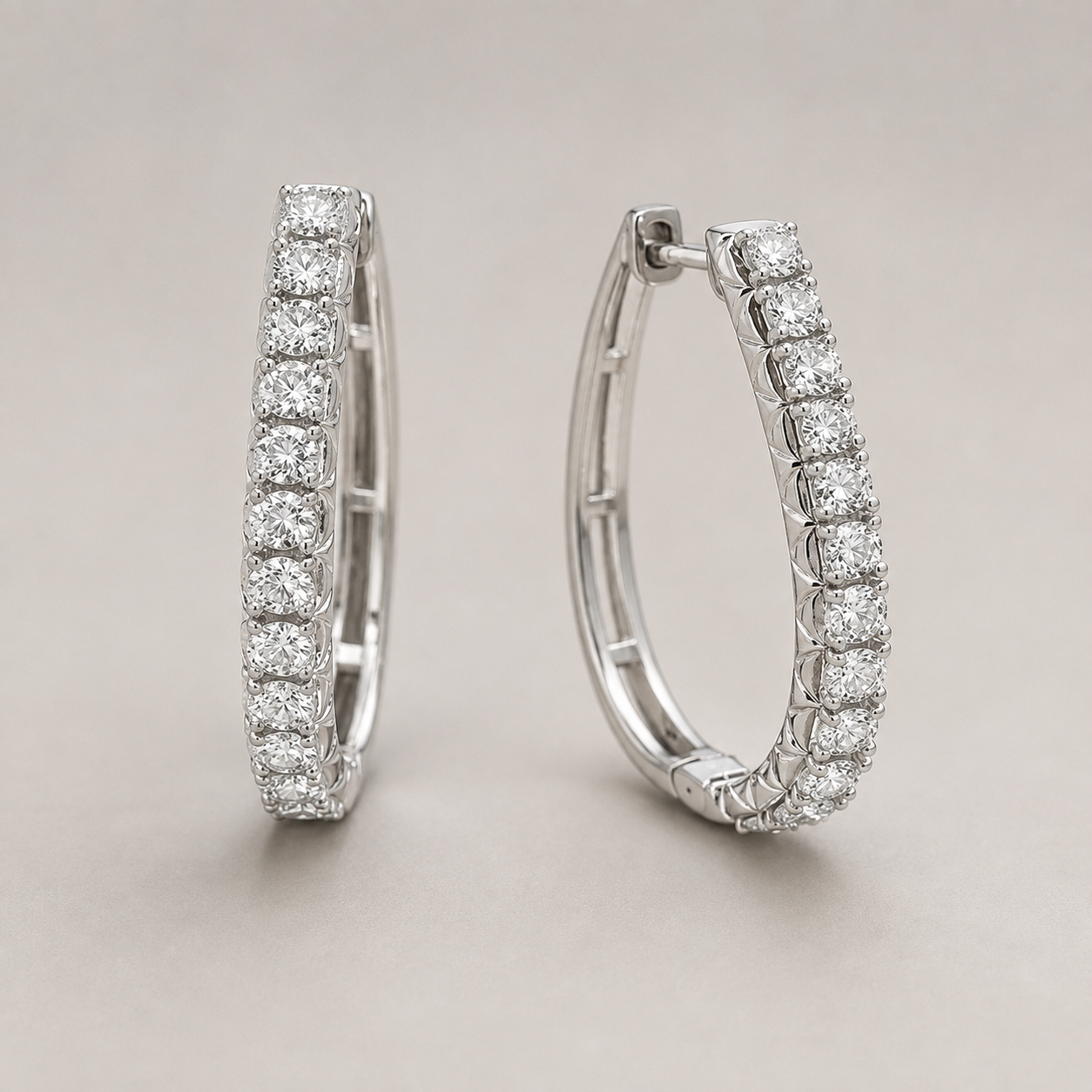 Erika - 1.00ct Elongated Lab-Grown Diamond Huggie Earrings