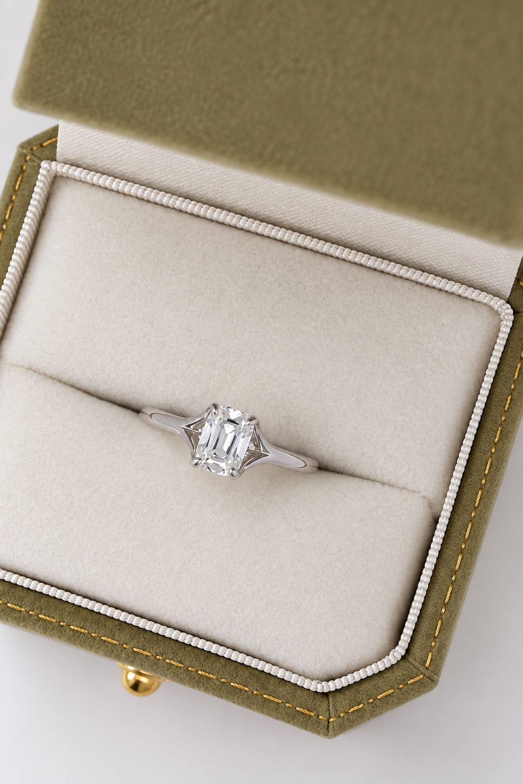 Hope | 1ct Old Miner elongated Cushion Cut Solitaire Ring