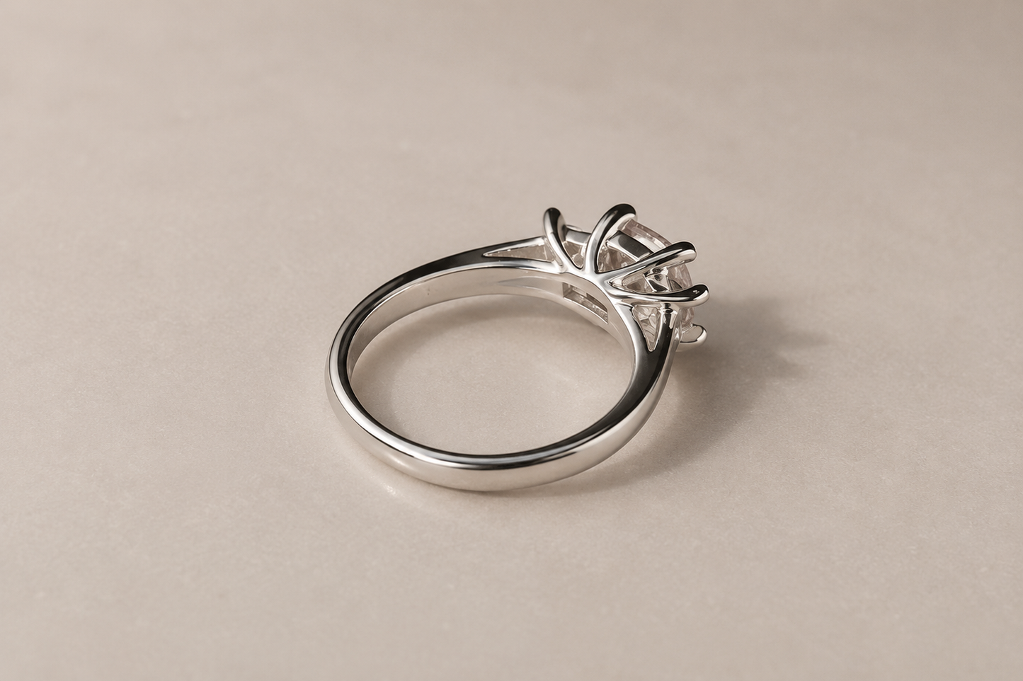 Pink & White Princess Cut Diamond Trilogy Ring