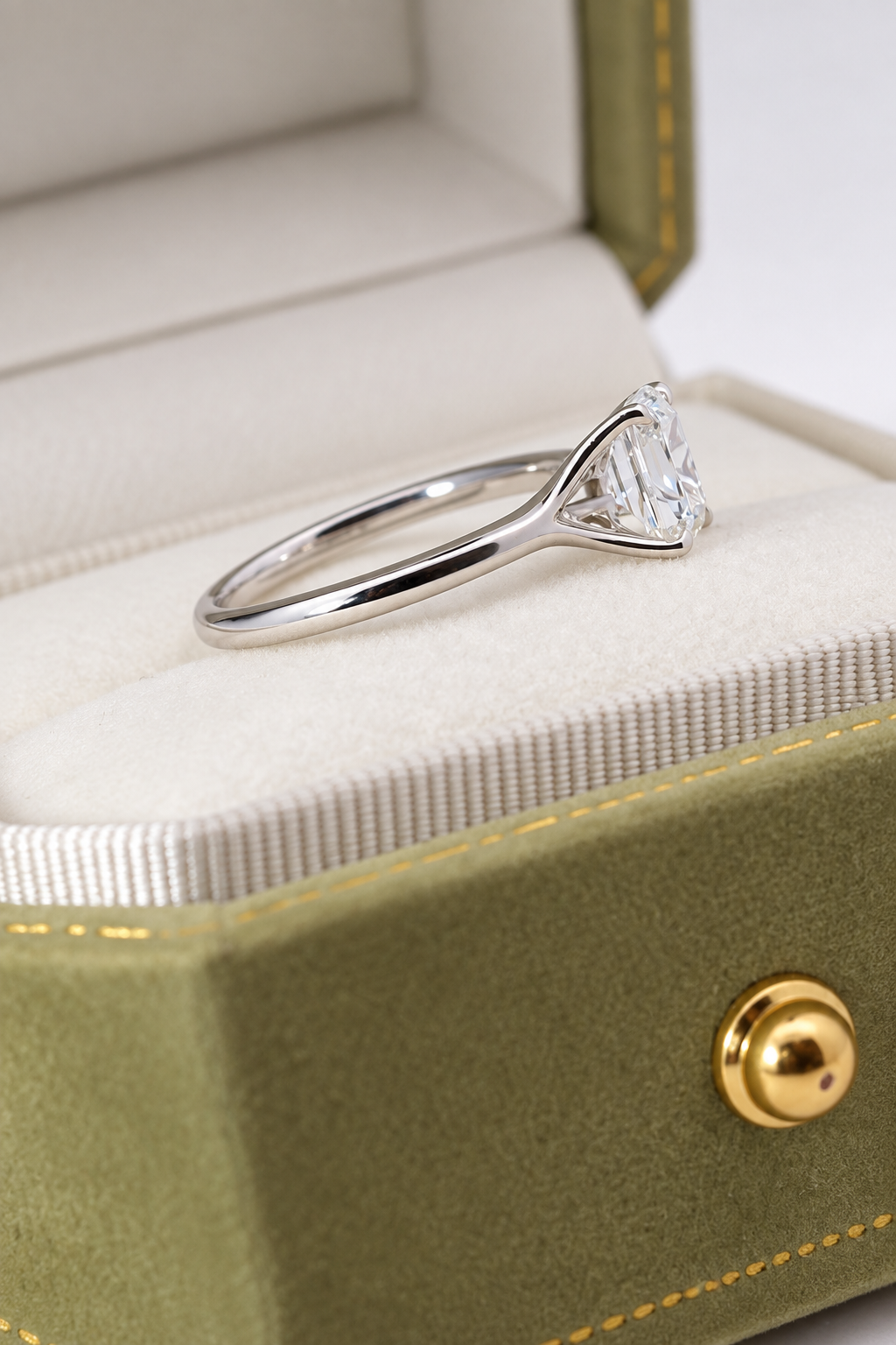 Hope | 1ct Old Miner elongated Cushion Cut Solitaire Ring