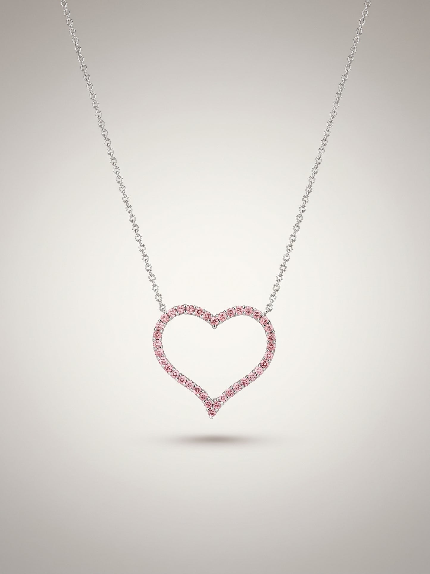 Jody | Pink Diamond Heart Necklace
