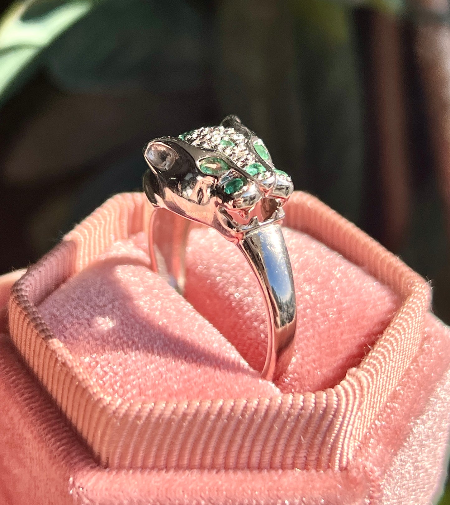 Panthera -  Emerald & Diamond Leopard Ring