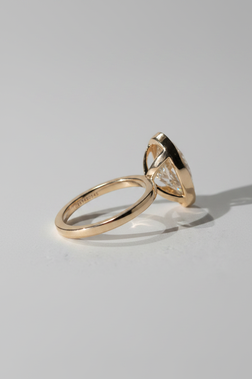 Hannah - 5.00ct Bezel Set Oval Cut Diamond Ring