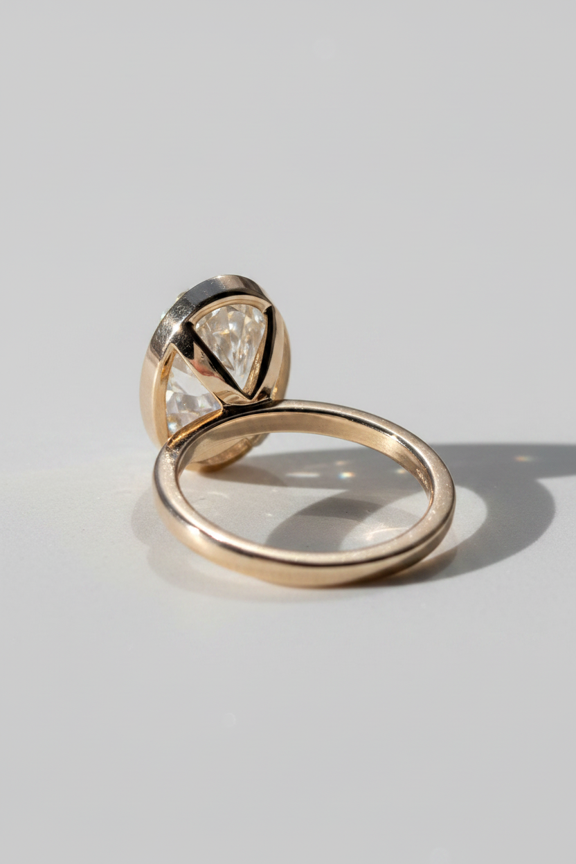 Hannah - 5.00ct Bezel Set Oval Cut Diamond Ring