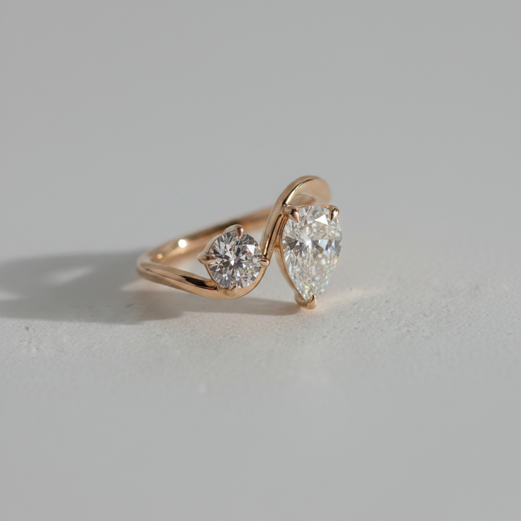 Poppy | 1.50ct Diamond Toi et Moi Yellow Gold Ring