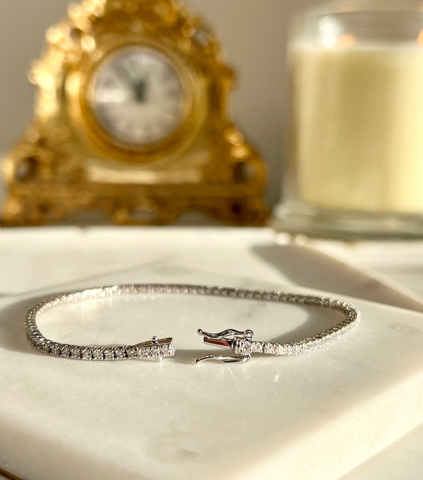 2ctw White Gold Diamond Tennis Bracelet