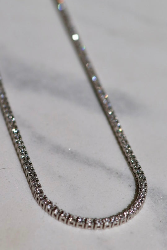 5ct Diamond Tennis Necklace 14kt Gold