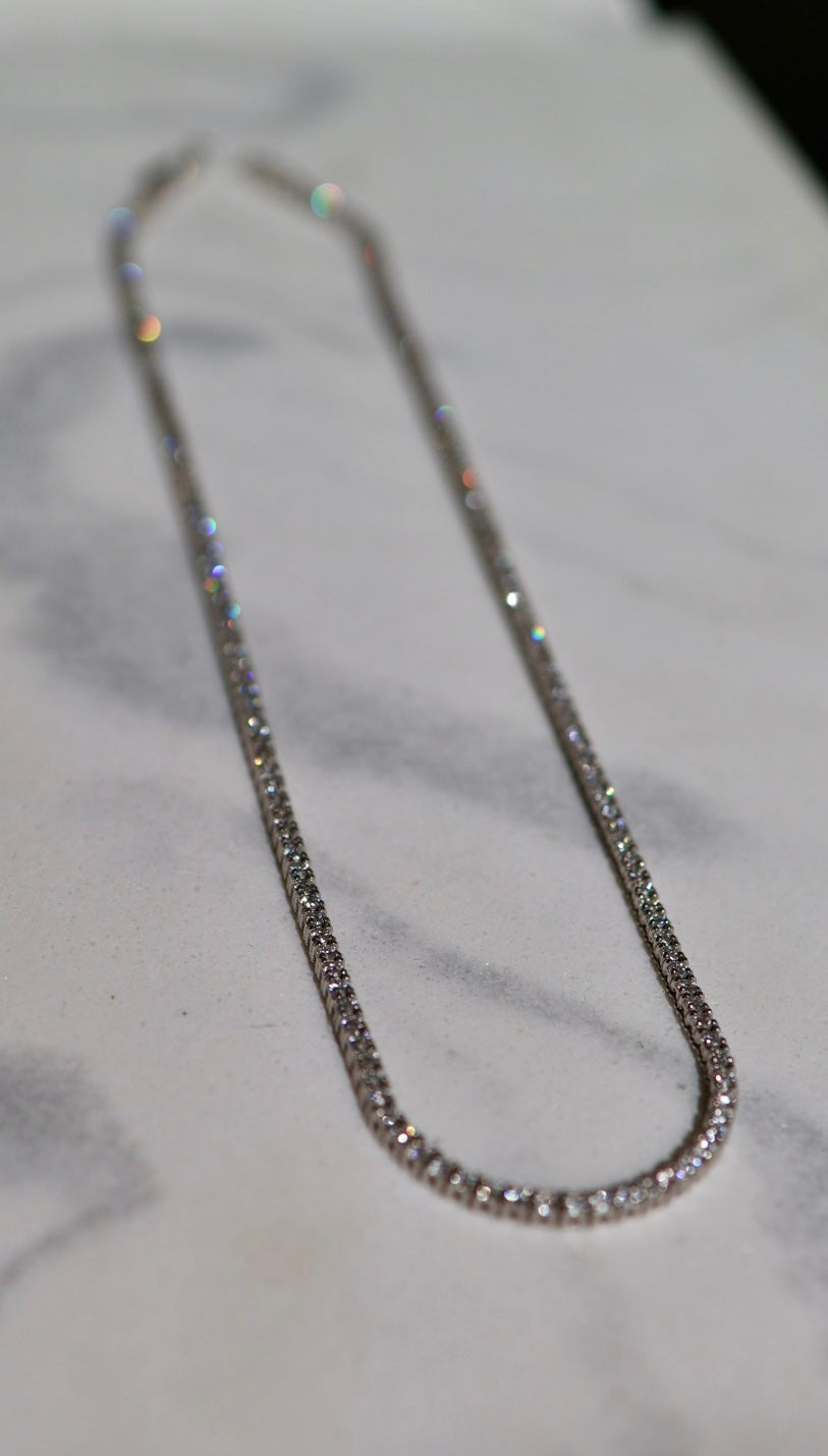 5ct Diamond Tennis Necklace 14kt Gold