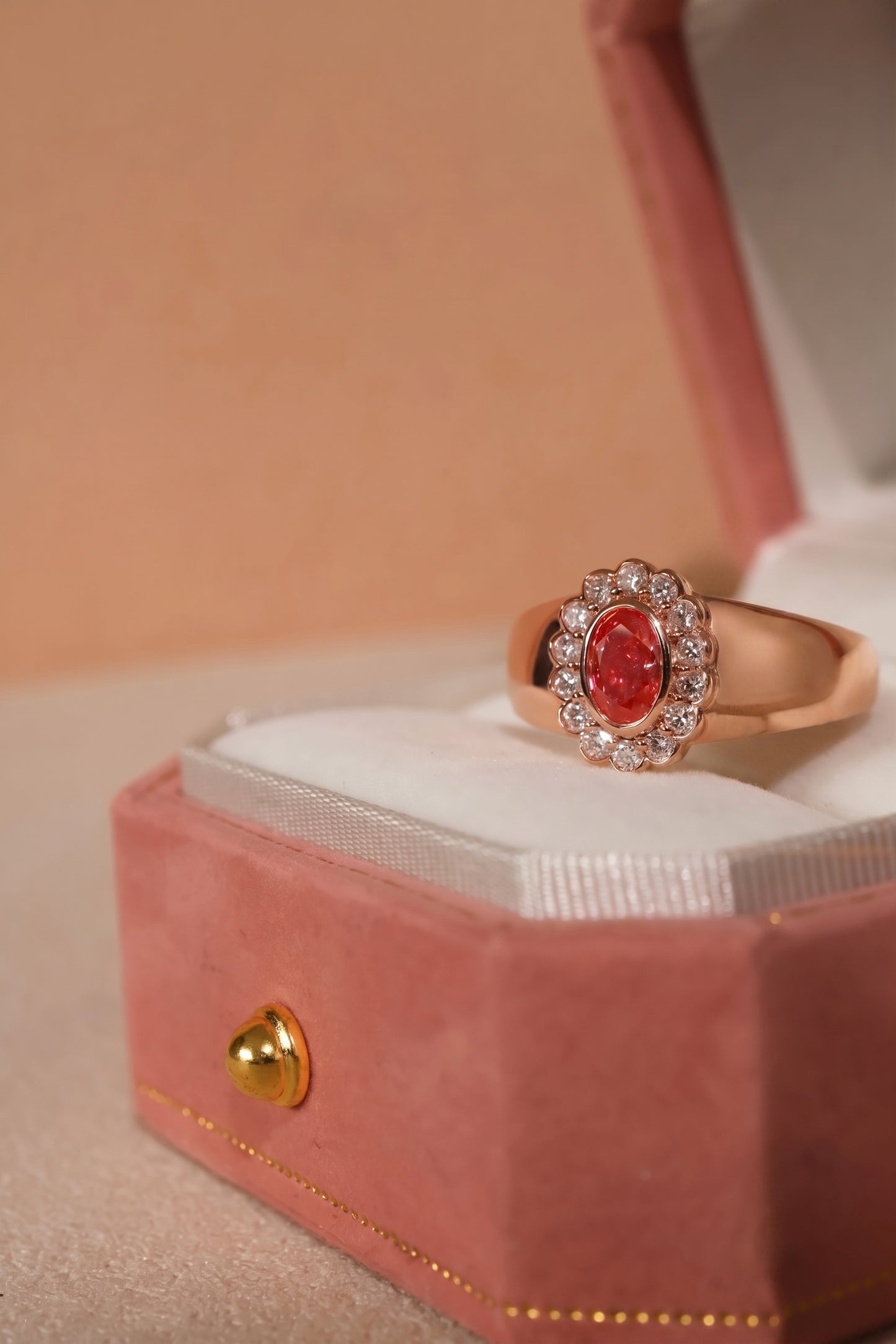 Keepsake Signet Ring | Vivid Pink Lab Diamond in Rose Gold