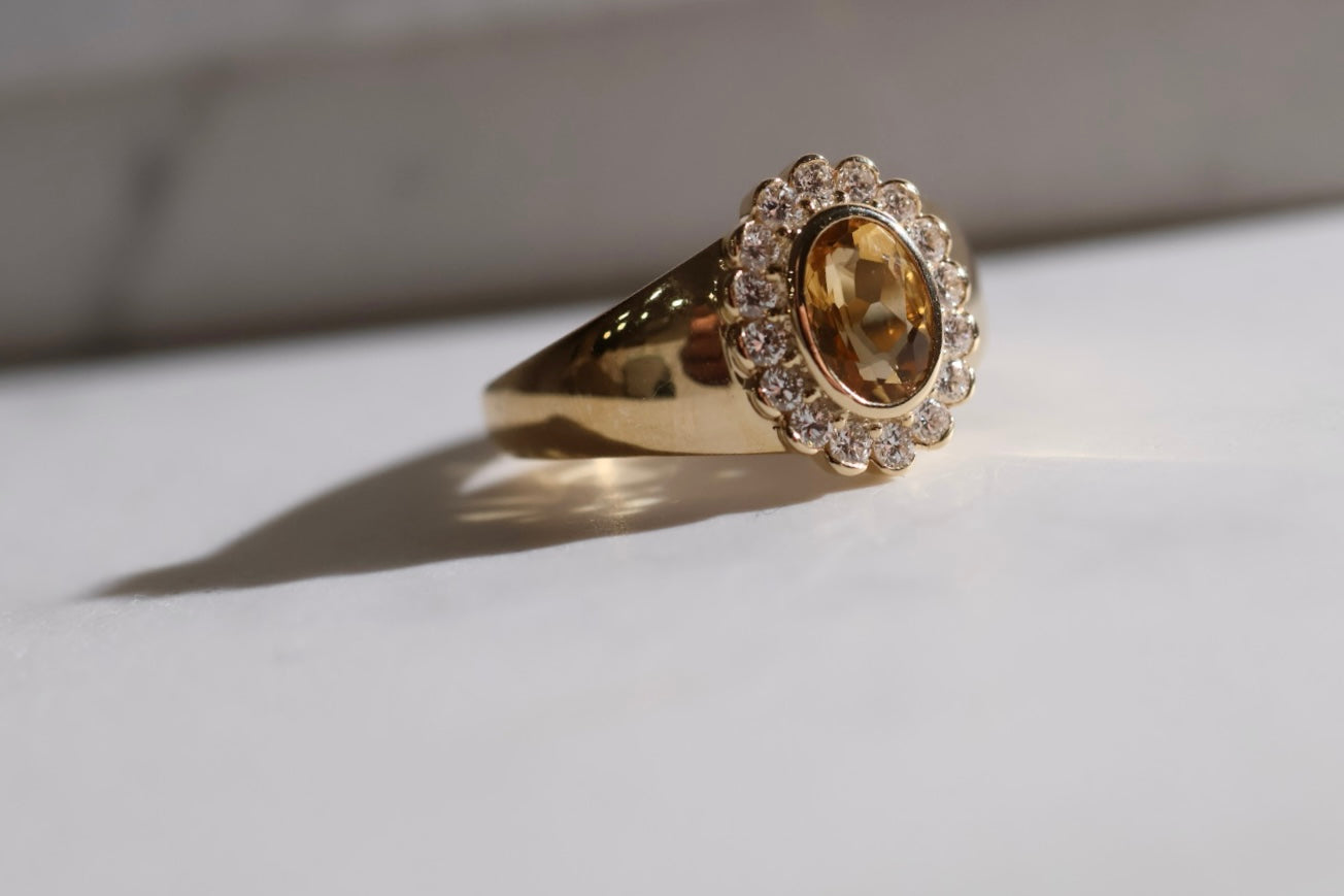 Keepsake Signet Ring - Natural Citrine
