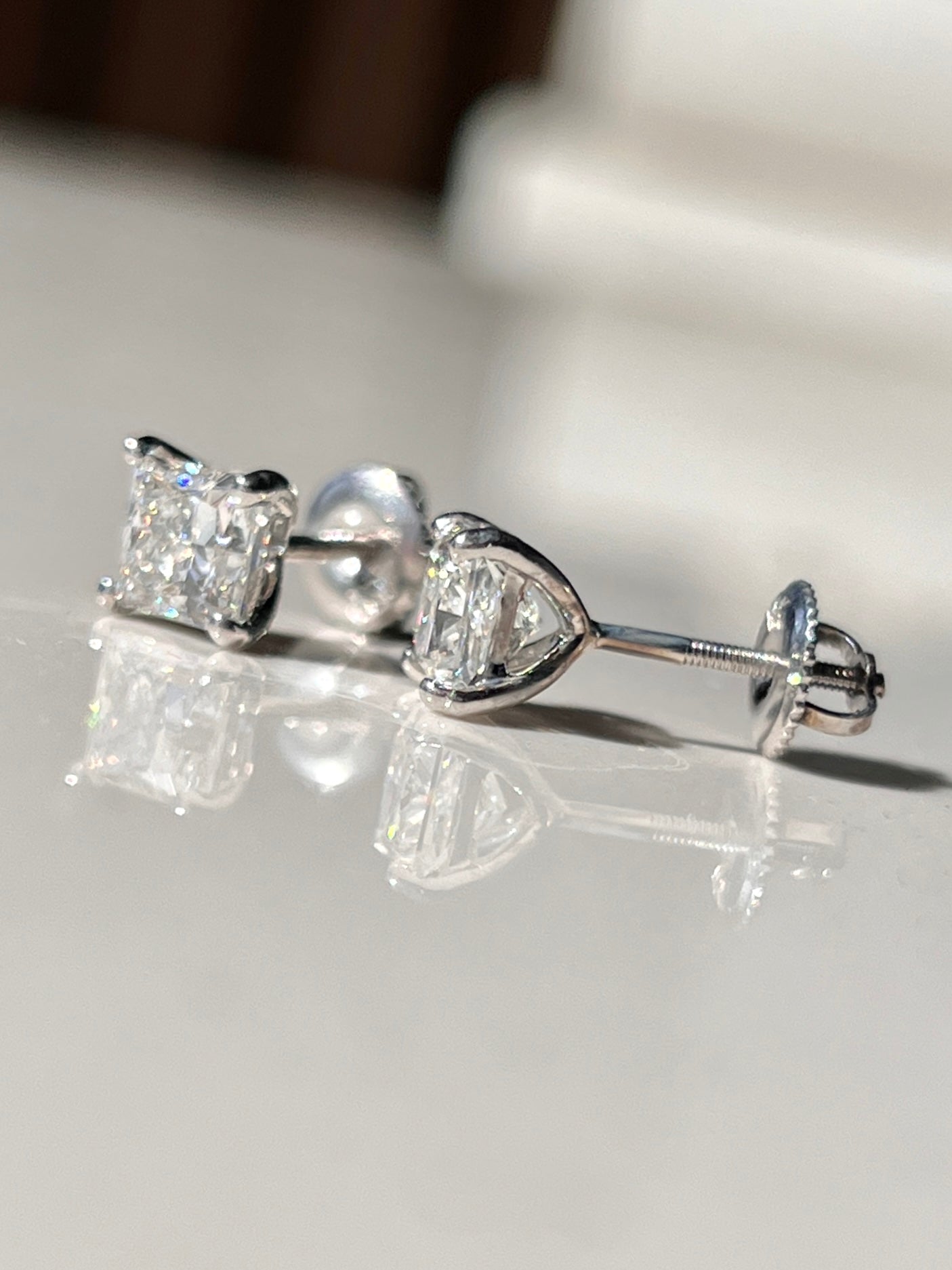 Lab-Luxe™ - 2.18ct Princess Cut Diamond Studs