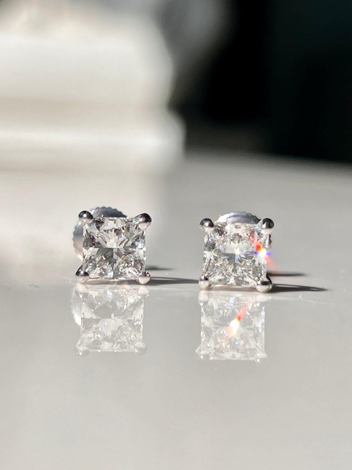 Lab-Luxe™ - 2.18ct Princess Cut Diamond Studs