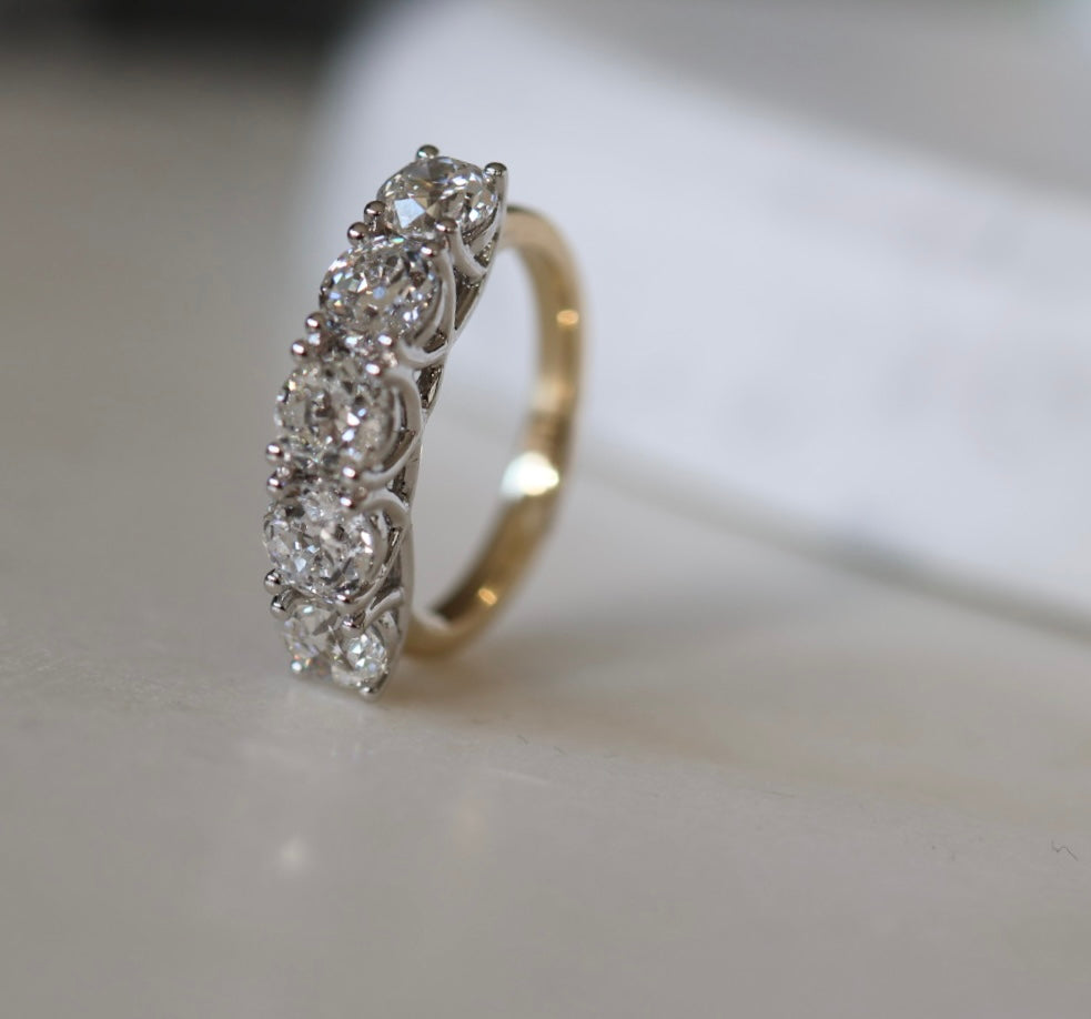 2ct Old European Cut Diamond Eternity Ring