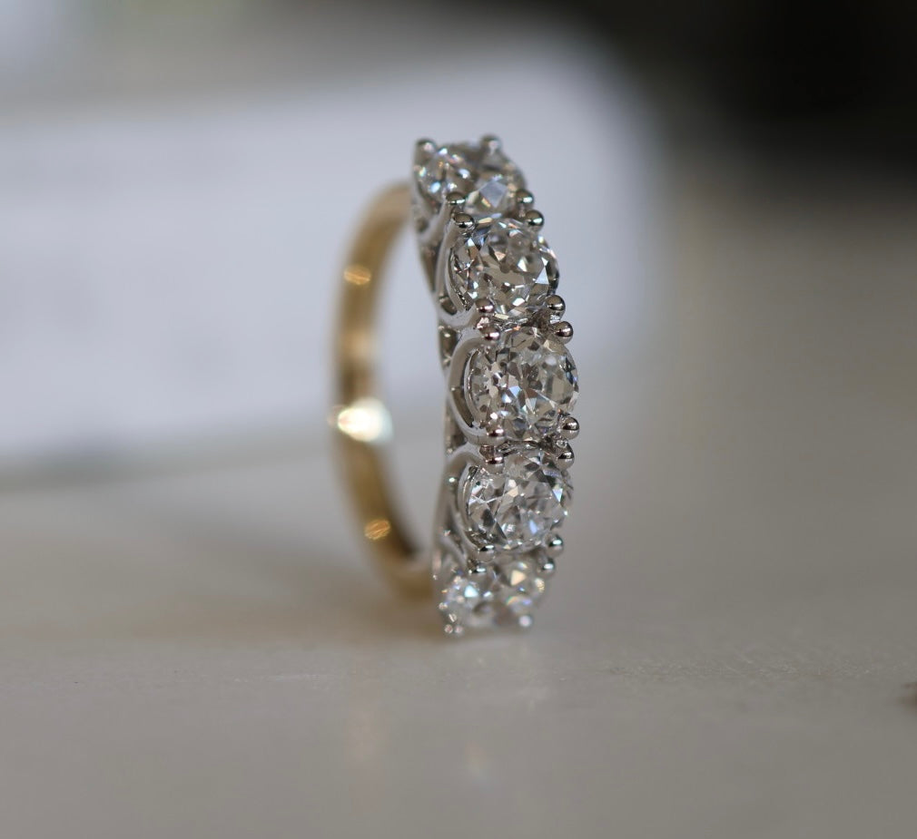 2ct Old European Cut Diamond Eternity Ring