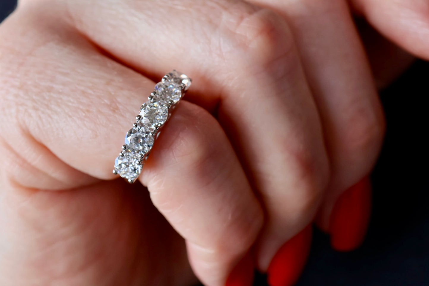 2ct Old European Cut Diamond Eternity Ring
