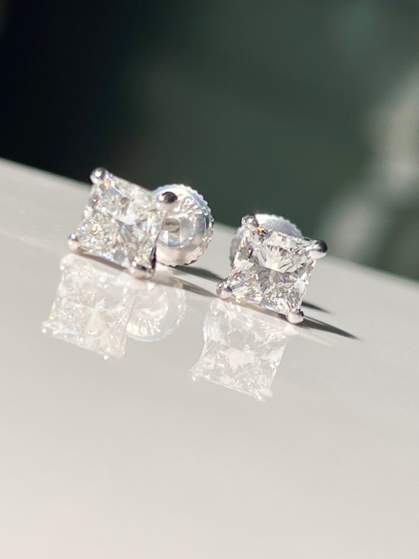 Lab-Luxe™ - 2.18ct Princess Cut Diamond Studs