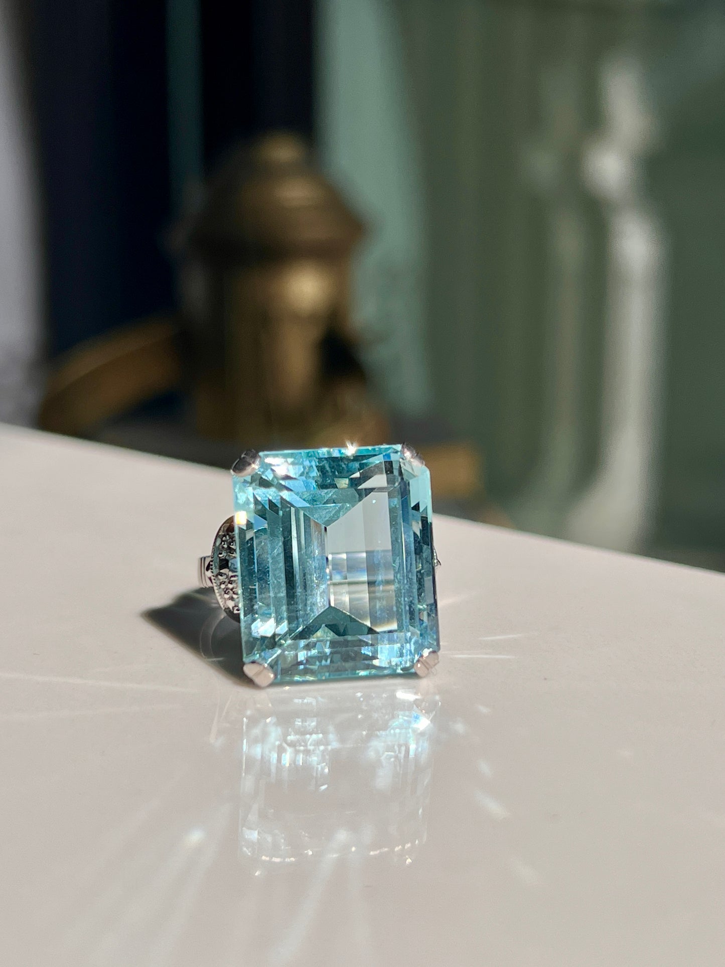 Adeline - 25.3ct GIA Certified Aquamarine Ring