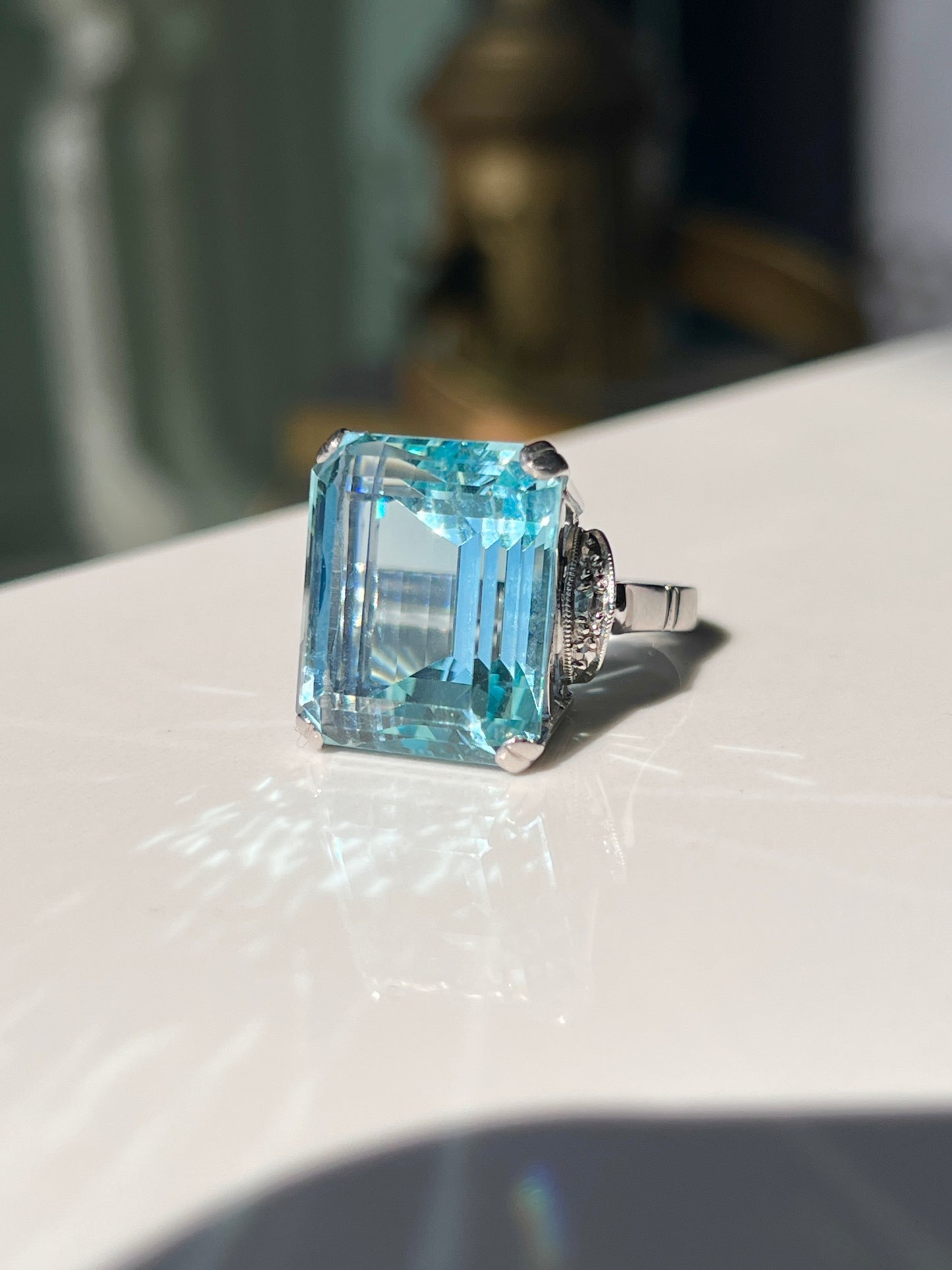 Adeline - 25.3ct GIA Certified Aquamarine Ring