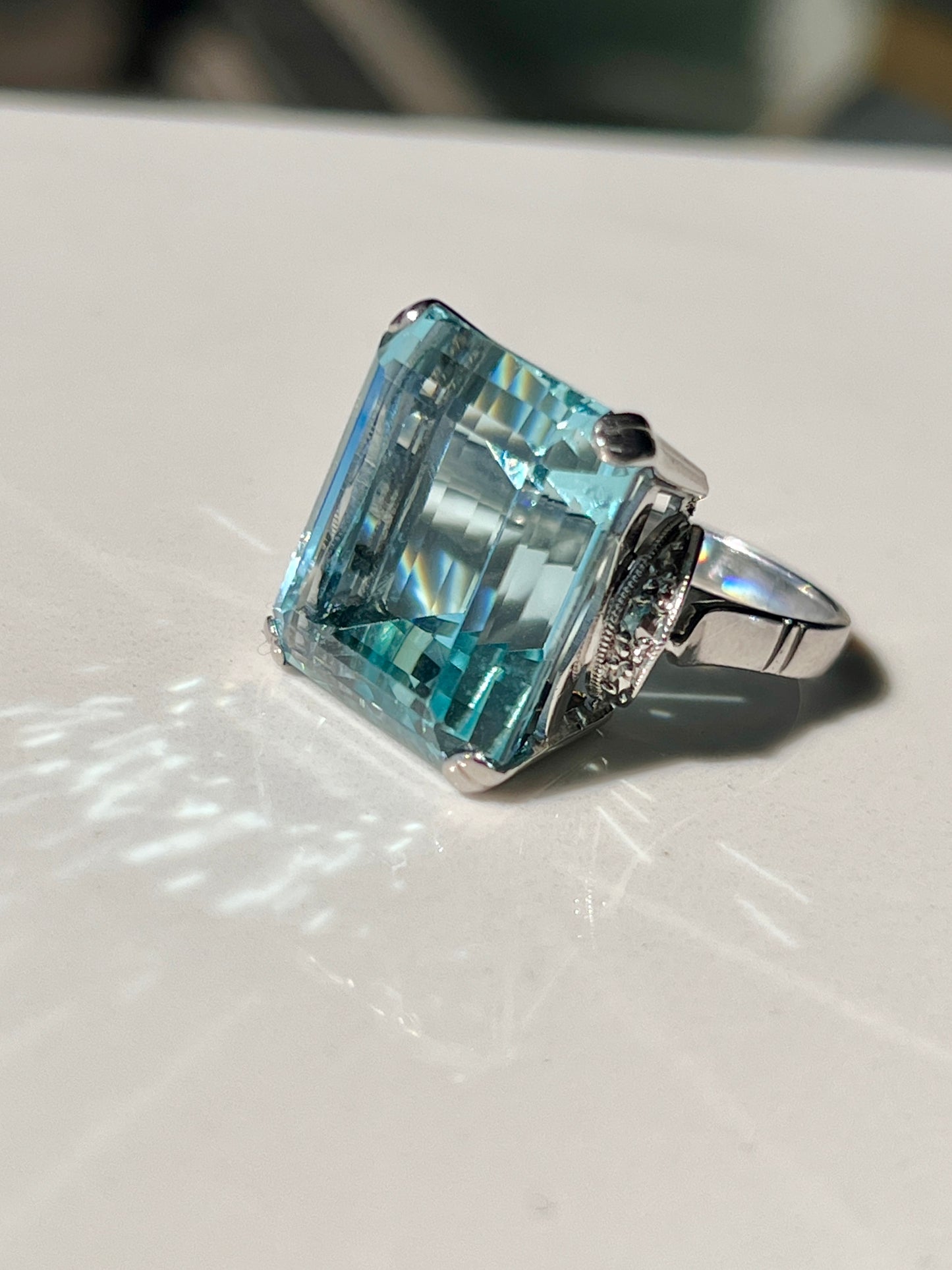 Adeline - 25.3ct GIA Certified Aquamarine Ring