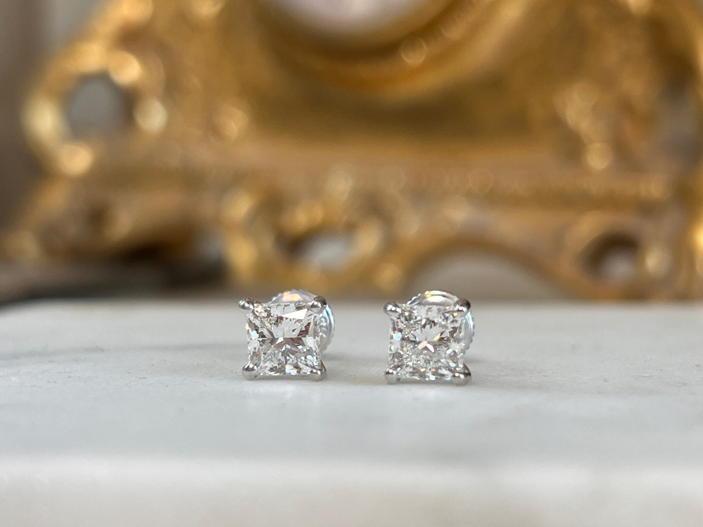 Lab-Luxe™ - 2.18ct Princess Cut Diamond Studs