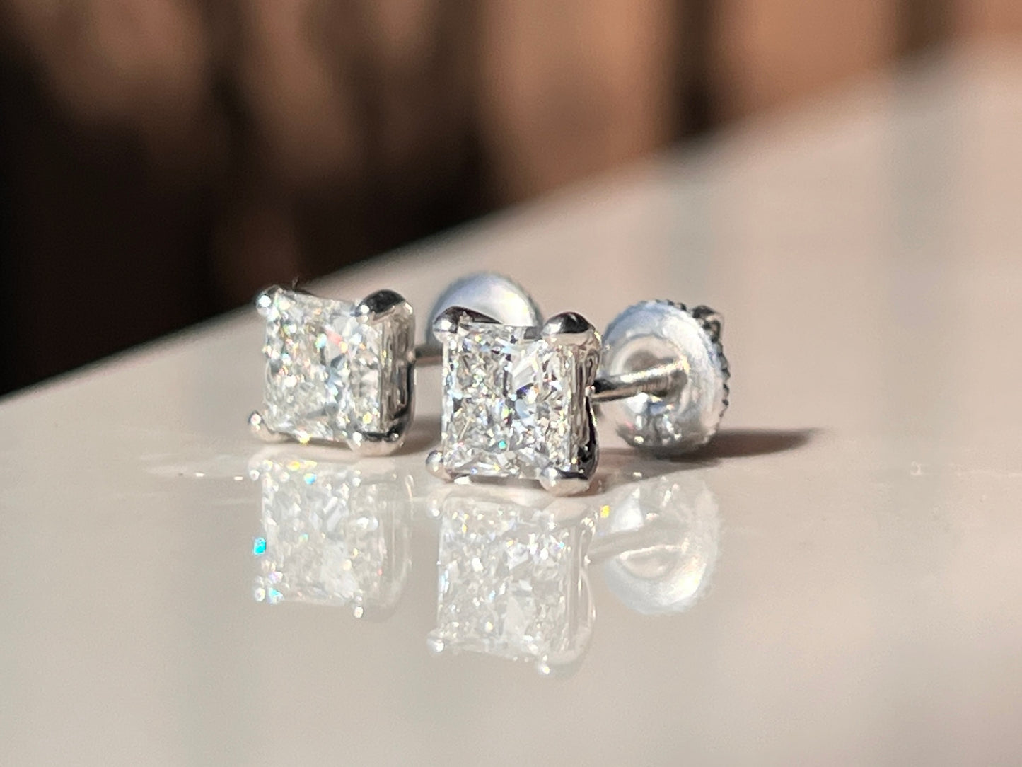 Lab-Luxe™ - 2.18ct Princess Cut Diamond Studs