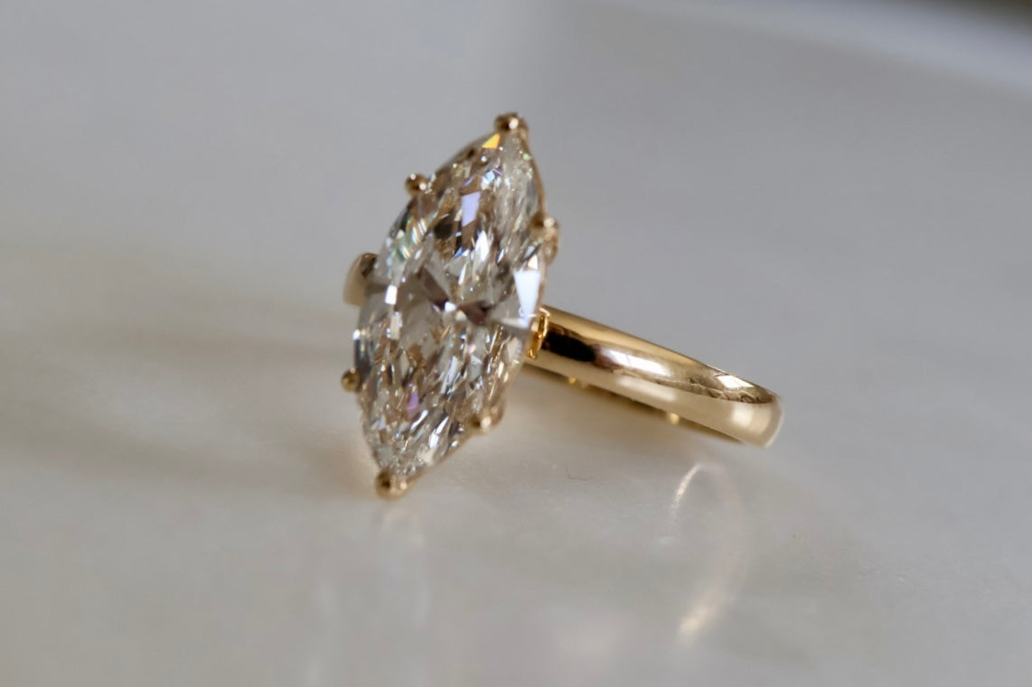 3ct Marquise Solitaire Diamond Ring 18kt
