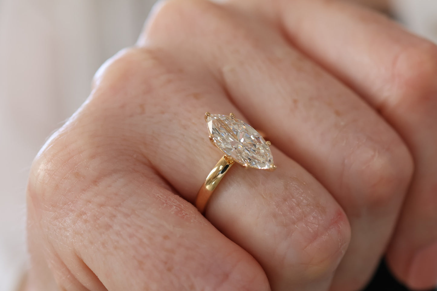 3ct Marquise Solitaire Diamond Ring 18kt