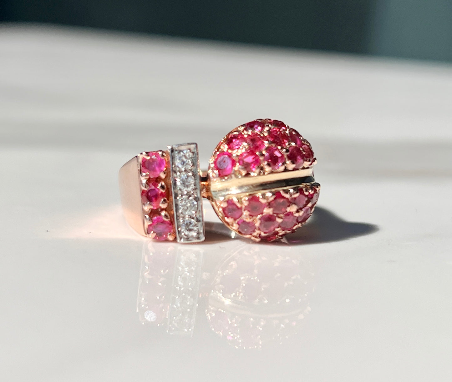 Victoria - Natural Ruby & Old Cut Diamond Ring