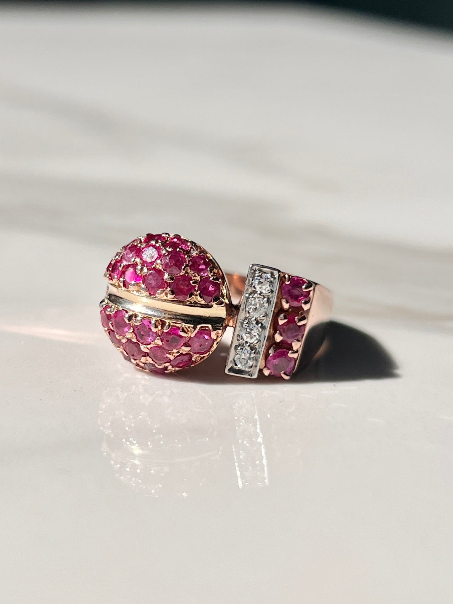 Victoria - Natural Ruby & Old Cut Diamond Ring