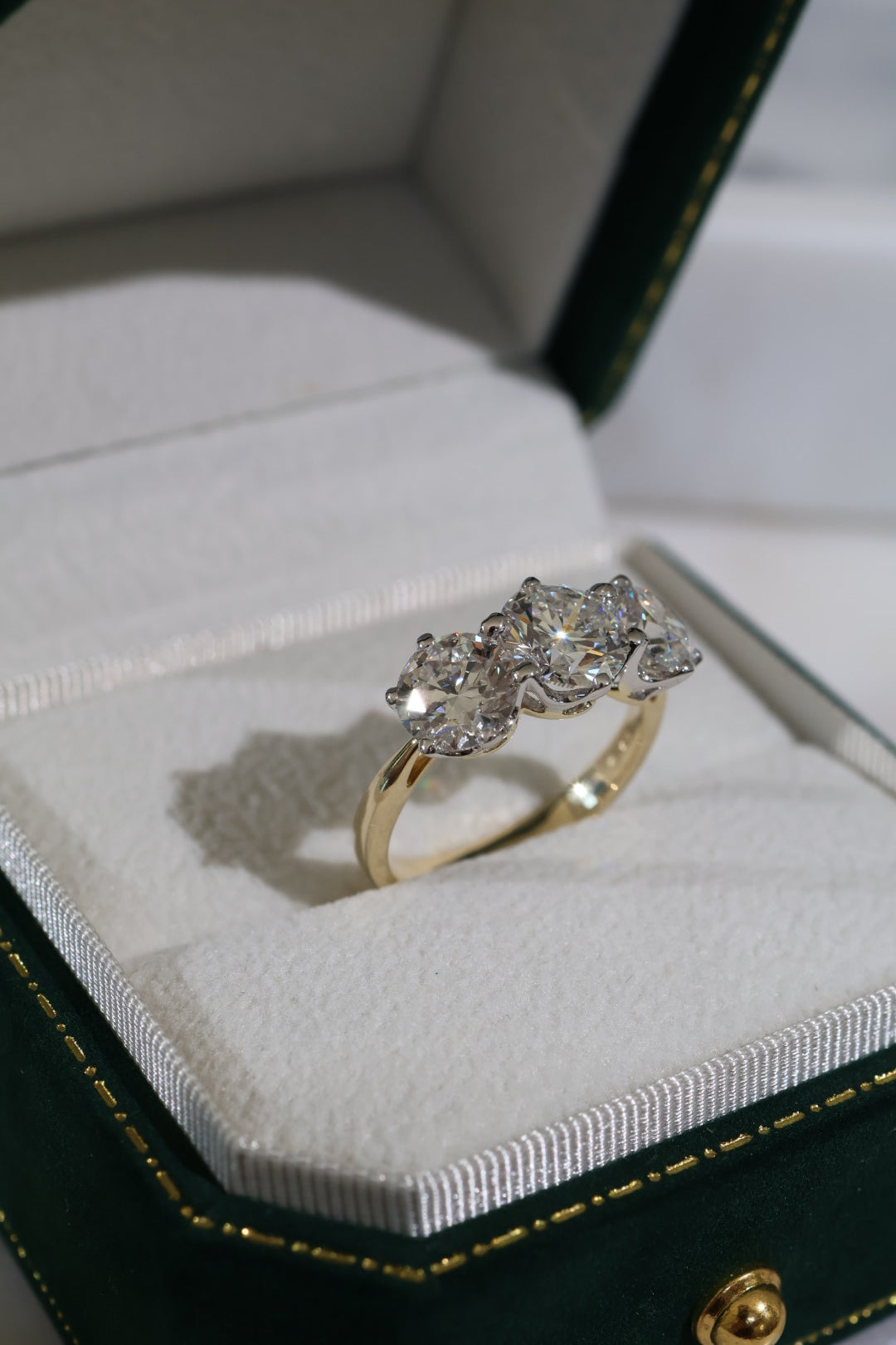 Opportunity Buy - 4.12ct Trilogy Ring Two Tone Gold
