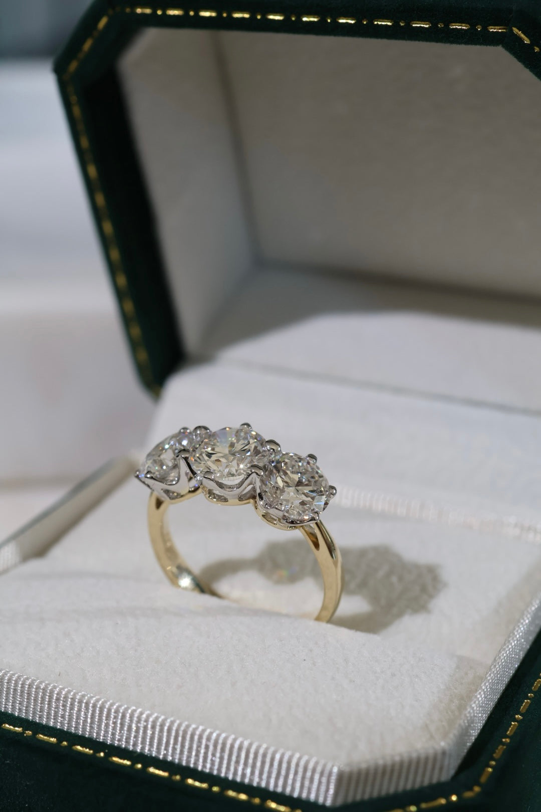 Opportunity Buy - 4.12ct Trilogy Ring Two Tone Gold